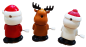 Preview: 3er Pack lustige laufende Figuren Weihnachtsmann Schneemann Elch Aufziehfiguren