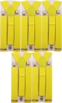 5 Stück Y-Form Hosenträger Neon Gelb 3 Clips Extra Breit 3.5 cm