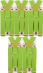 5 Stück Y-Form Hosenträger Neon Grün 3 Clips Extra Breit 3.5 cm