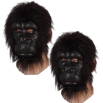2 x Gorillamaske mit Haaren Vollmaske schwarz