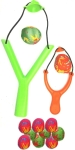 2x Katapult grün orange Wasserschleuder Wasserbombe Ballschleuder Ball 9 Bälle 