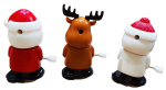 3er Pack lustige laufende Figuren Weihnachtsmann Schneemann Elch Aufziehfiguren