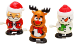 3er Pack lustige laufende Figuren Weihnachtsmann Schneemann Elch Aufziehfiguren