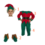 Kinderkostüm Elfe Elfenkostüm Santas Helfer 4 - 12 Jahre Kostüm Weihnachten