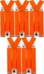 5 Stück Y-Form Hosenträger Neon Orange 3 Clips Extra Breit 3.5 cm