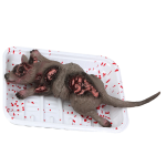 Blutige Ratte in der Schale Grusel Party Tier gruselig Deko Blut Halloween