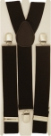 Y-Form Hosenträger Schwarz 3 Clips Extra Breit 3.5 cm
